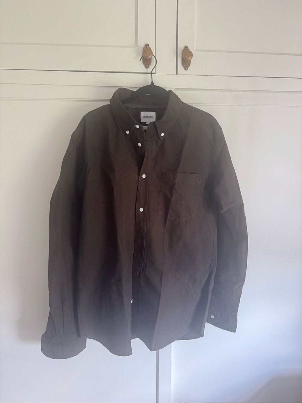 Norse Projects Button Down Shirt Brown Oxford Cotton Size XL